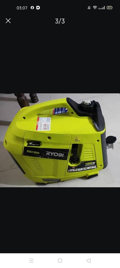 Ryobi Digital inverter generator 1000 watt