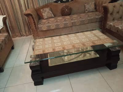 Royal look Rust copper sofa set with table