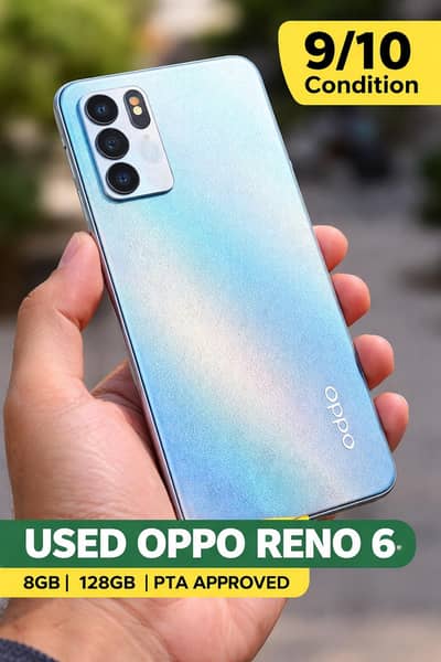 Oppo Reno 6 8GB/128GB 9/10 Condition PTA Approved