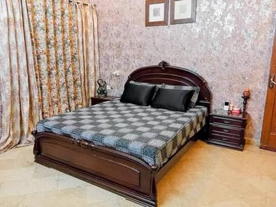 solid wooden full bedroom set with 3 seater sofa