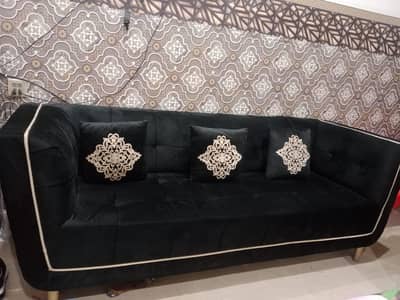 6 seater black edition sofa set