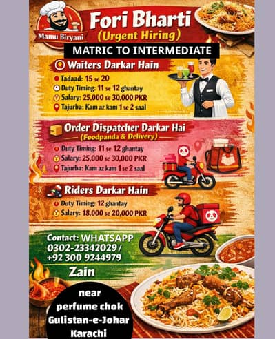 urgent staff required