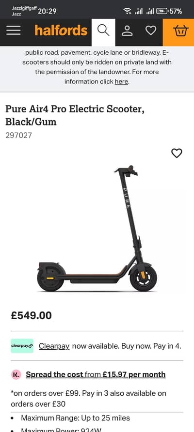 pure air pro electric scooter