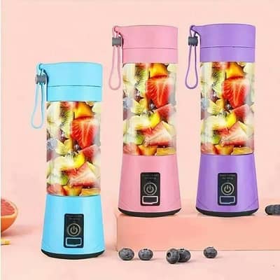 Portable Electric Juicer Blender Blue ABS Plastic