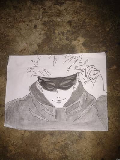 It is hand made skatch of gojo