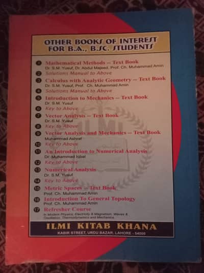 B. A Mathematics Optional for B. A General Mathematics.