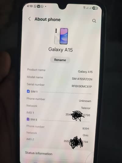 Samsung galaxy A15