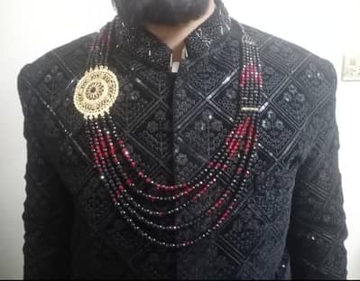 Black Sherwani for wedding groom just one time used new condition