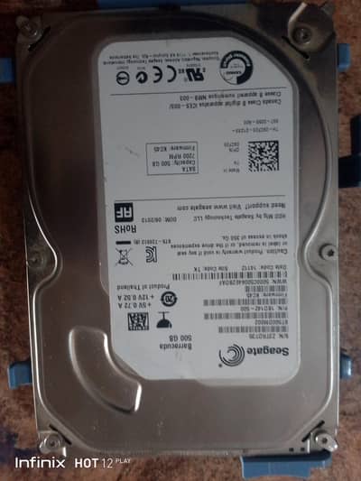 Hard disk of Seagate 500GB