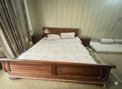 Real Wood Bed with 2 Side Tables for sale