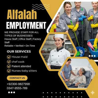 All domestic staff chef cook house maid patient attended