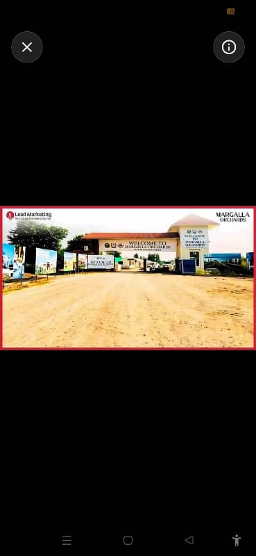 Prime plot for sale in Margalla Orchard block B Islamabad.