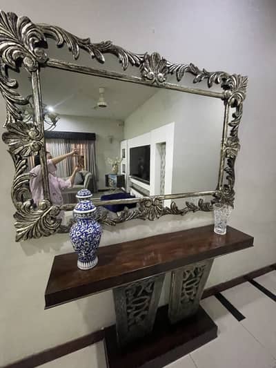 Beautiful console table with carved mirror