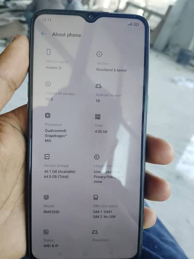 realme 5i (4 gb ram + 64 gb memory)