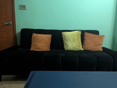 3 black sofa beds
