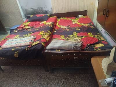 pair of single beds