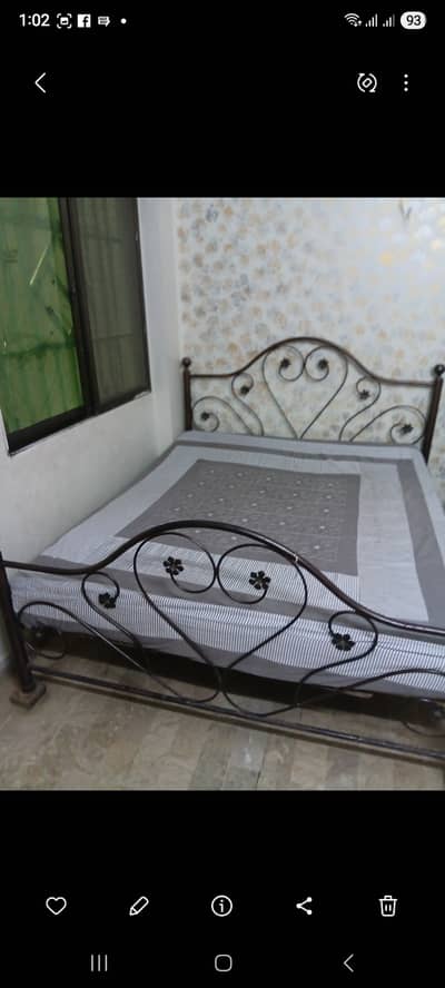 Iron bed with mattress in good condition for sale