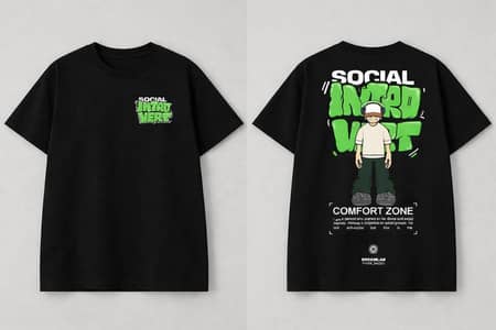 Premium Quality Printed Black T-shirt