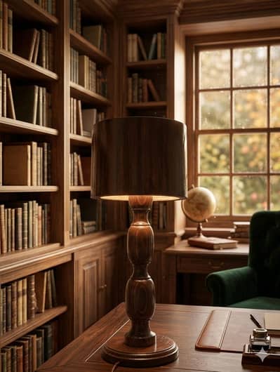 Wooden Table Lamp Bilkul Naya Home Decor