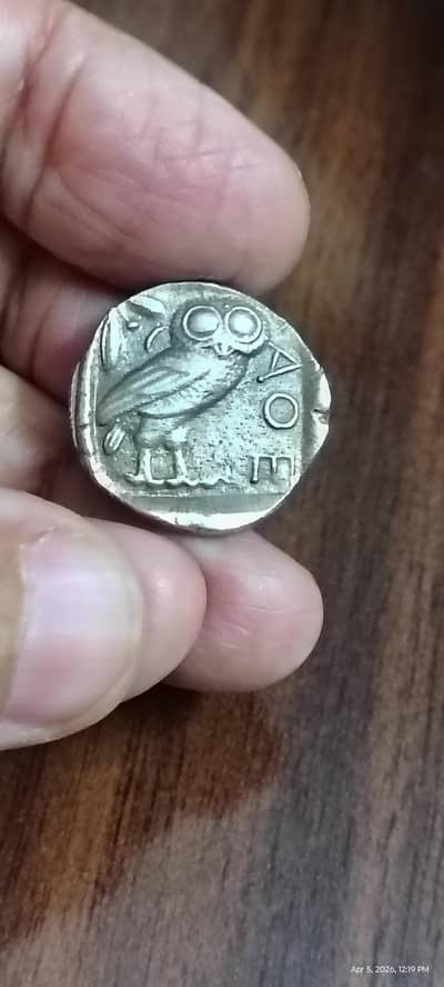 Ancient Head of Athena Indo Greek Attica Dynasty Old Coin, Rare Coin,