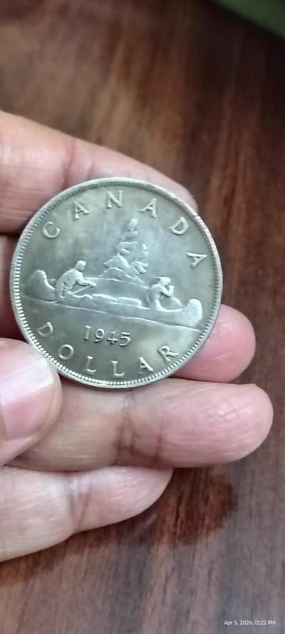 George VI 1945 Canadian Dollar Coin, Old & Rare Coin, Canada Dollar