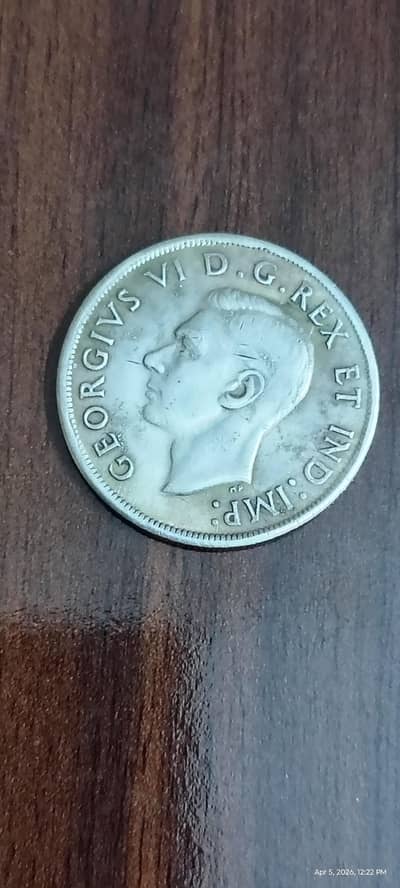George VI 1945 Canadian Dollar Coin, Old & Rare Coin, Canada Dollar