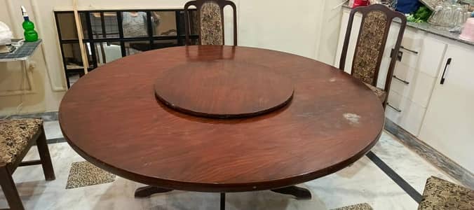Wooden Dining Table with Chairs