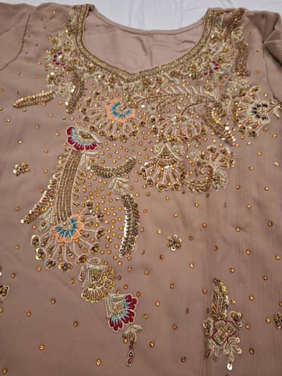 Chiffon Formal Dress / Party Wear / Embroidered