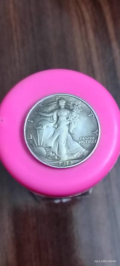 USA 1918 walking Liberty Half Dollar, USA Old Coin, USA Rare Coin