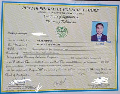 Pharm B(Medical Store Degree) on rent available