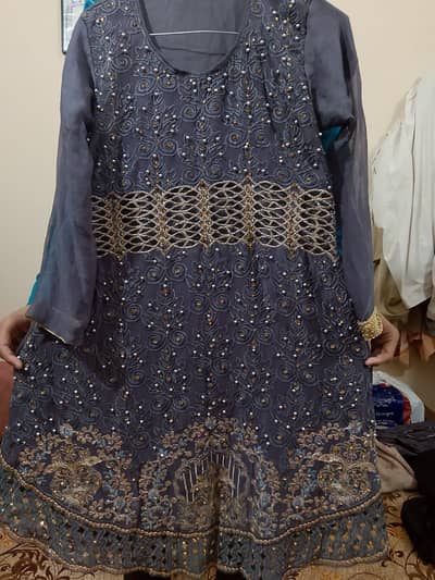 Fancy Embroidered Frock with Dupatta – Party Wear | Excellent Conditin
