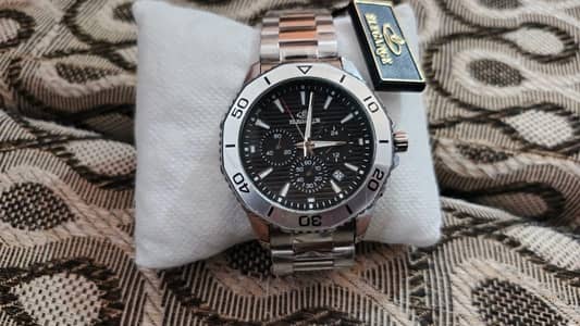 ELEGANCE Sport Chronograph Watch - Black Dial - Silver
