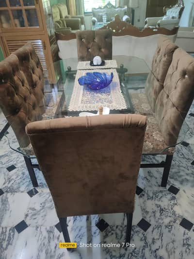 six 6 seater dining table with chairs