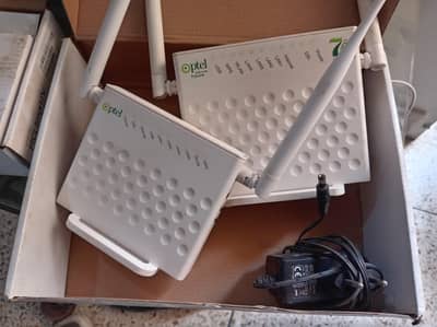 ptcl WiFi router and smart TV box.