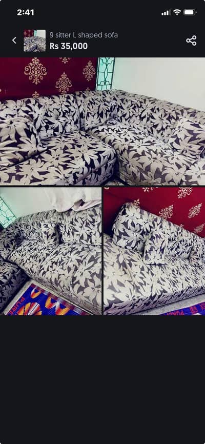 Gray 9 seater Lshap sofa