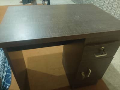 two office tables and two office chairs for sale