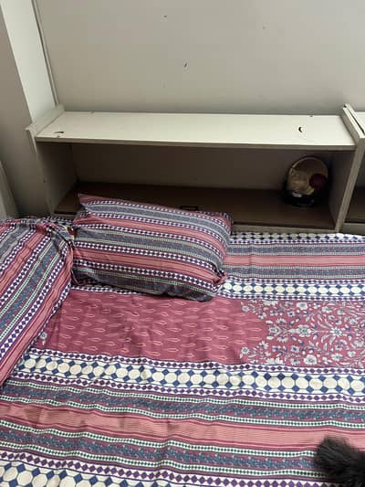 single bedroom set wth mattress and big size cupboard with study rack