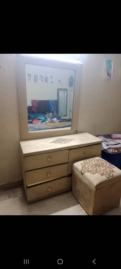 King size luxury bed with dressing table side table