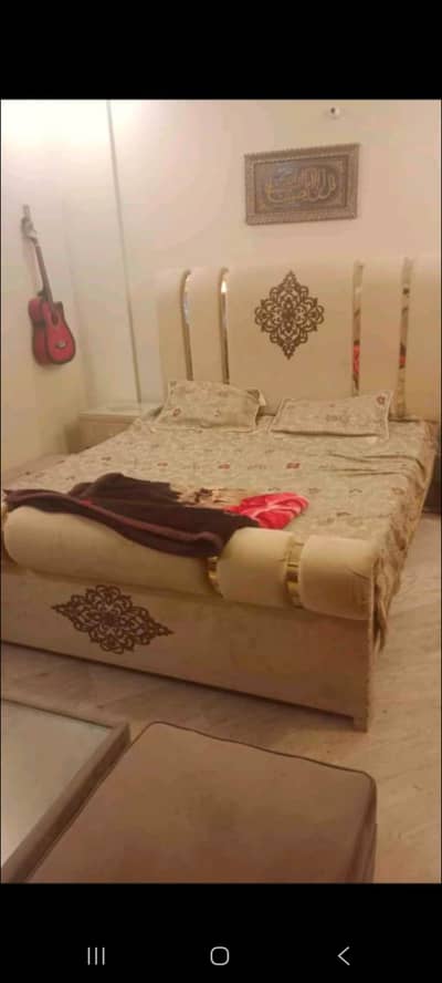King size luxury bed with dressing table side table