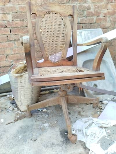 wooden chair and bottom side iron