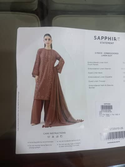 linen unstitched, Sapphire