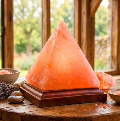 Premium Himalayan Salt Lamp - Unique Pyramid Shape Large Size