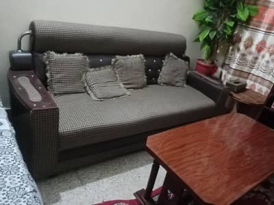 sofa set with wooden table