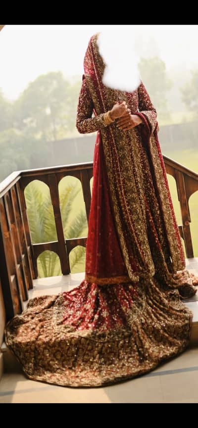 Stunning Libaas e khaas designer bridal lehnga - deep red and antique