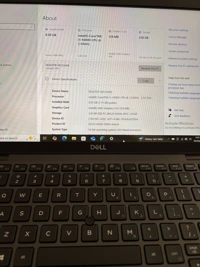 Dell Laptop for sell core i5 9th generation H processor