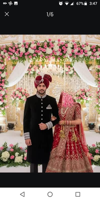 Black Velvet Sherwani Large