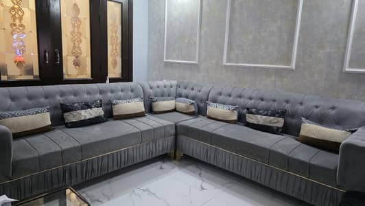 High Quality L Shaped Sofa | 7 Seater | Arm Rest on Both sides | Gray