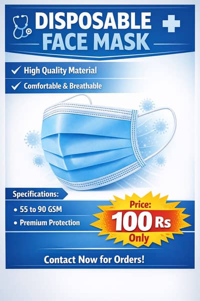 Disposable Face Mask / Surgical 3ply / Imported
