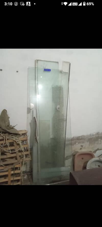 12mm glass door and side piece with motor and lock