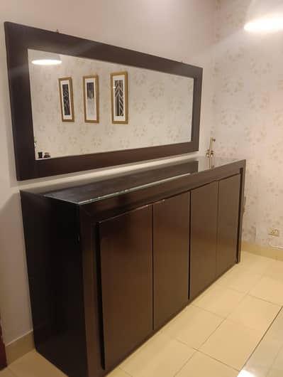 Wooden Buffet Sideboard/Console with Mirror